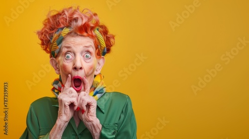 Surprised Woman with Colorful Style