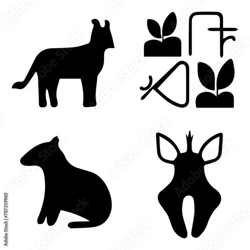 Shape and Flower Silhouettes, Silhouette Variety, Floral and Geometric Silhouettes, Shapes & Flowers, Floral & Shape Silhouettes.