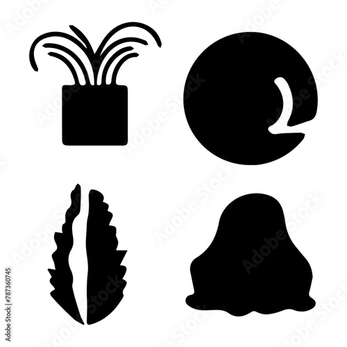 Shape and Flower Silhouettes, Silhouette Variety, Floral and Geometric Silhouettes, Shapes & Flowers, Floral & Shape Silhouettes.