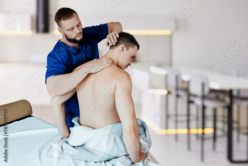 Manual physiotherapy is non invasive and effective treatment. photo