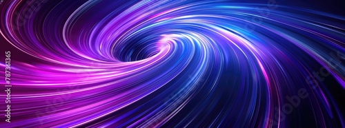 Abstract purple and blue background with swirling lines of light, speed motion blur, elegant design for presentation or advertising