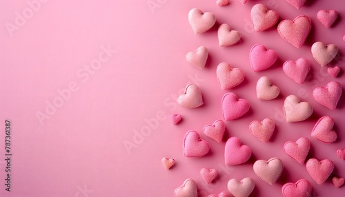 Beautiful pink and beige hearts with a pretty pink background.