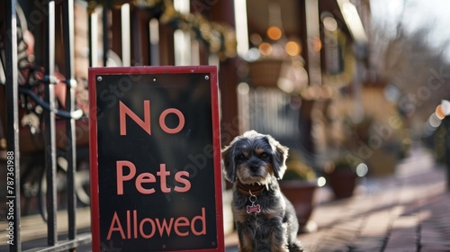 A "No Pets Allowed" sign at a public establishment. 