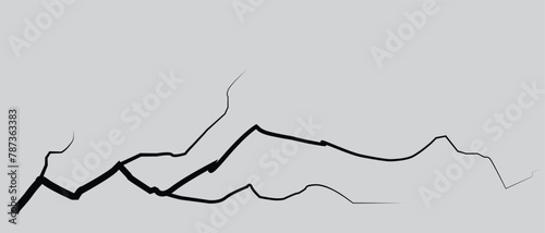 Ground cracks .Earthquake and ground cracks, hole effect, craquelure and damaged wall texture. Vector illustrations can be used for topics earthquake, crash, destruction.