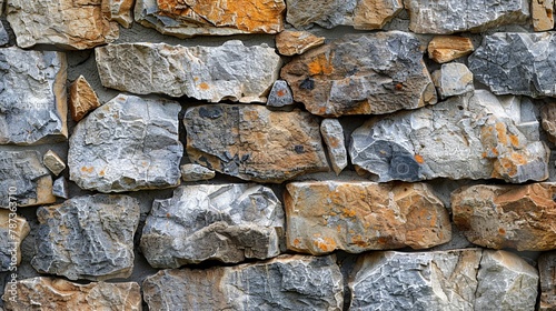 A weathered stone wall with intricate designs