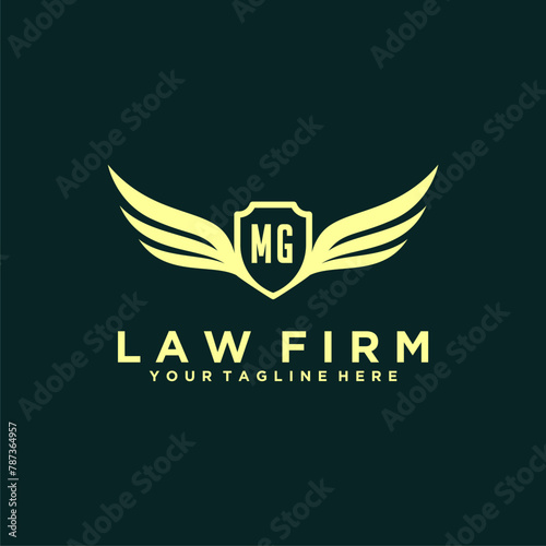 MG initials design modern legal attorney law firm lawyer advocate consultancy business logo vector
