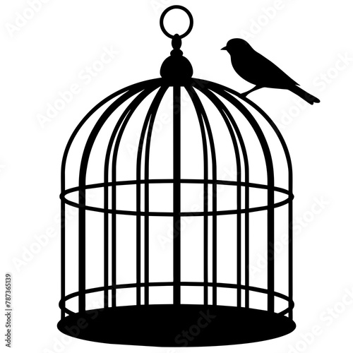 birdcage with a bird