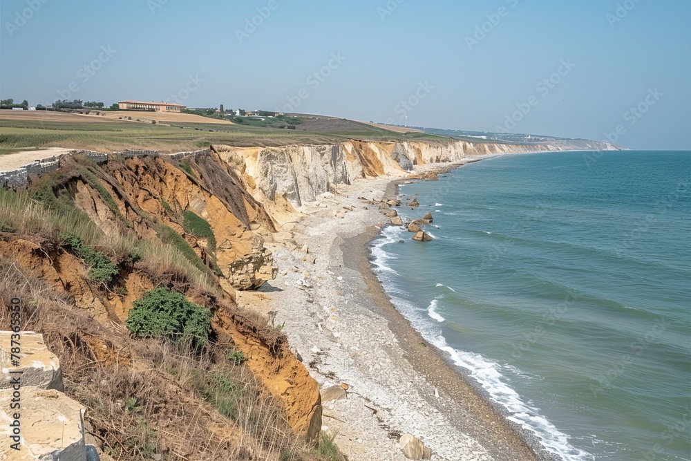 A View of a Beach From a Cliff