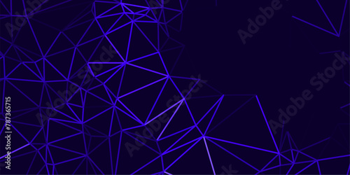 abstract dark blue background with triangles and glowing lines