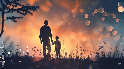 fathers day background for banner , happy family, aspect ratio 2:1