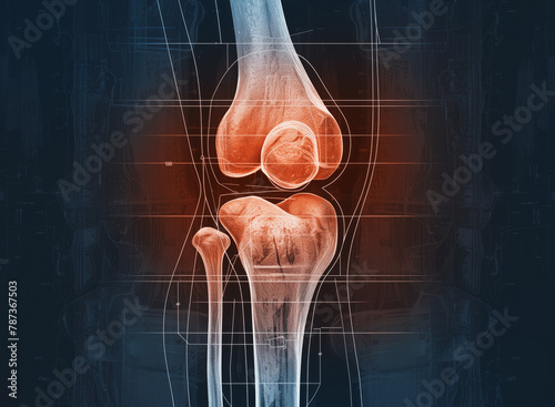 Painful knee joint. Medically artwork concept. photo