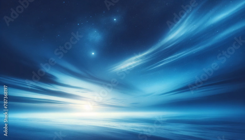 A background image showcasing a winter sky. The sky is a cold, crisp blue tone, characteristic of a clear winter's day