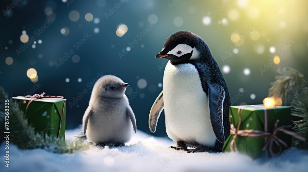 Obraz premium penguin on the snow