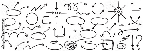 Obraz na płótnie FLECHES ET SCHEMAS, DESSIN AU FEUTRE - Illustrations vectorielles w salonie