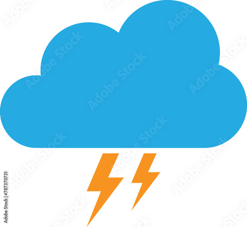 Thunderstorm cloud icon . Lightning cloud icon . Storm icon vector