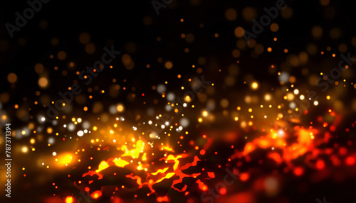 A dynamic background that resembles molten lava with sparkling embers