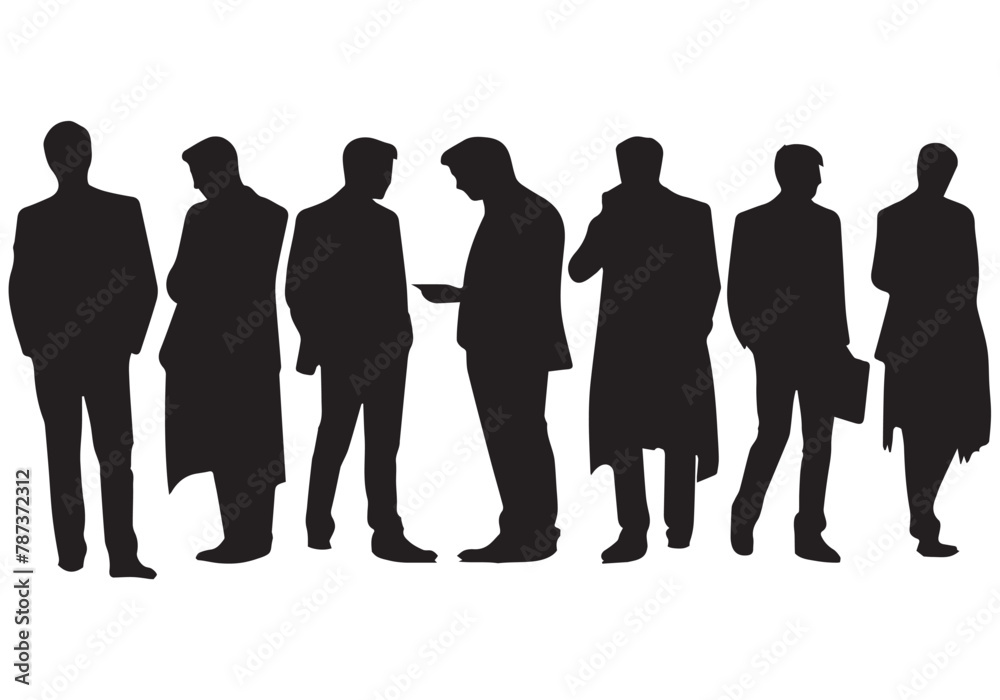 Set of Smart Businessman silhouette vector illustration Set of Smart Businessman silhouette vector illustration