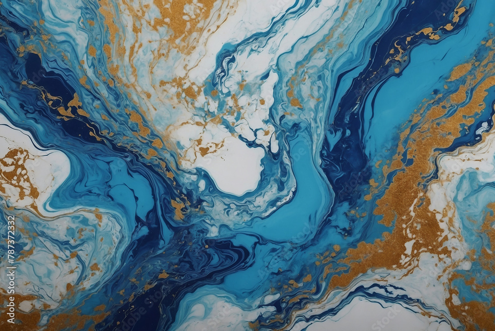 blue marble ink background blue, white, and gold abstract pattern texture
