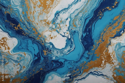 blue marble ink background blue, white, and gold abstract pattern texture