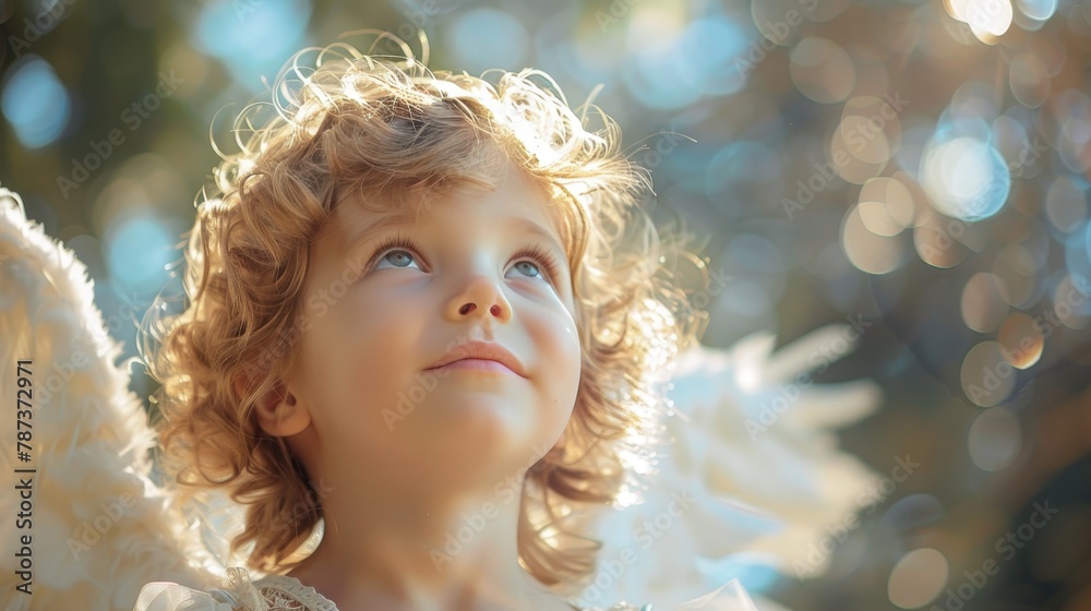 Angel Wings: A photo of a child wearing angel wings costume Angel Wings: A photo of a child wearing angel wings costume