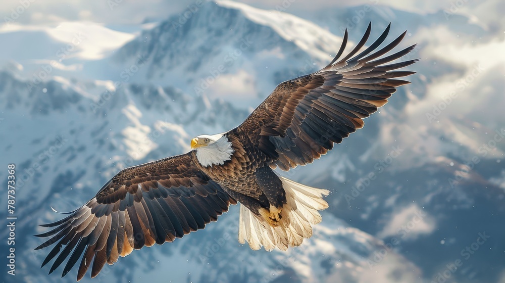 Bird Wings: A photo of a majestic eagle soaring in the sky Bird Wings: A photo of a majestic eagle soaring in the sky