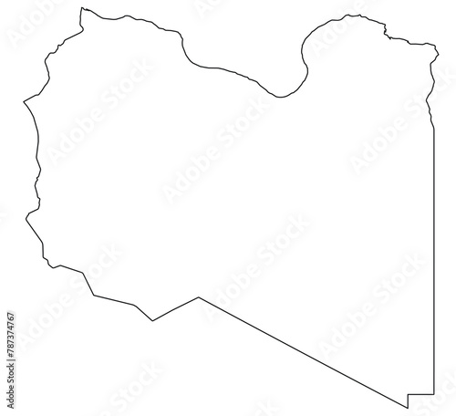 Outline of the map of Libya with regions