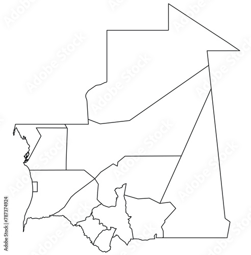 Outline of the map of Mali with regions