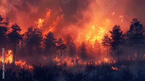 The Wildfire Consumes the Forest. photo