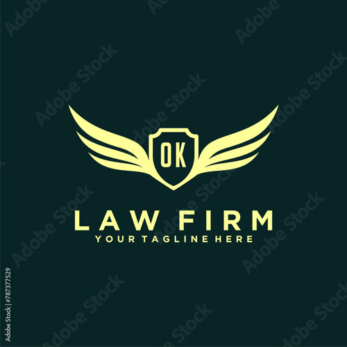 OK initials design modern legal attorney law firm lawyer advocate consultancy business logo vector