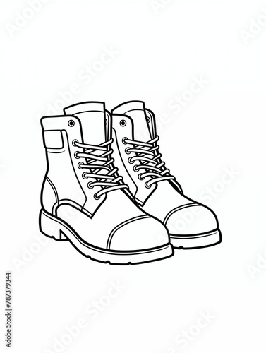 pair of boots, coloring sheets, illustrtion