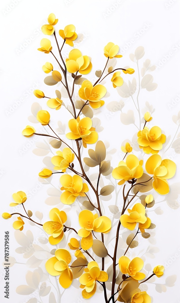 Yellow flowers isolated on a white background