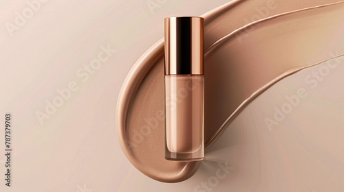 Make-up foundation cosmetics product, beige cosmetic makeup and skincare cream sample as luxury beauty brand design