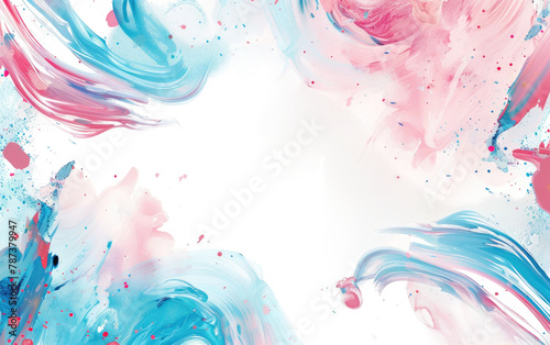 Blue and Pink Border, Abstract backdrop with blue and pink frame isolated on Transparent background.