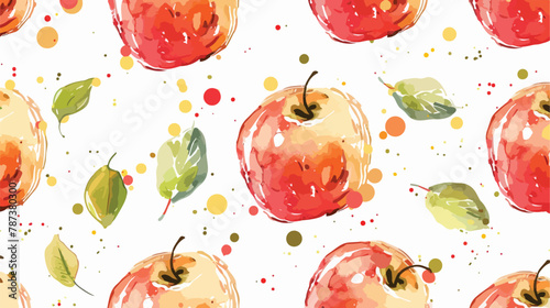 Fototapeta Naklejka Na Ścianę i Meble -  Apple fruit Seamless pattern abstract repeated background