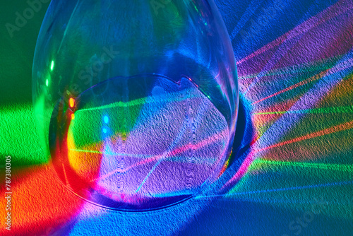 Vibrant Glass Spectrum on Textured Surface - Macro Close-Up