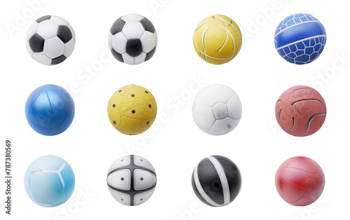 3D sport icon collection isolated on Transparent background.