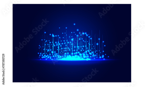Vector image of  futuristic  shiny blue rays  technology background with the shiny stars, sparkles and beams.