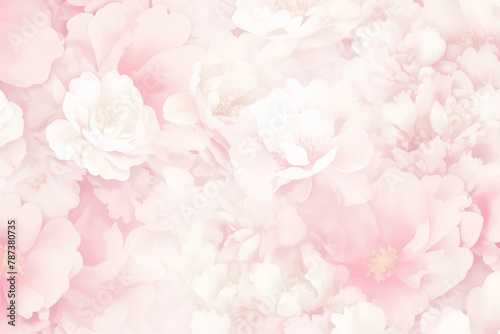 Pink and white watercolor background with a soft floral pattern, creating an elegant and dreamy atmosphere for various applications. The pink petals create a harmonious blend of colors.