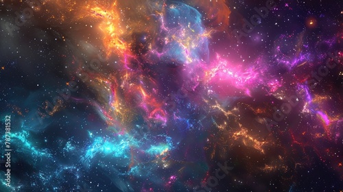 Fantasy Abstract Galaxy Fractal Background