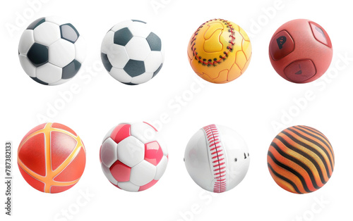 3D Sports Icons  Collection of 3D sport icon isolated on Transparent background.