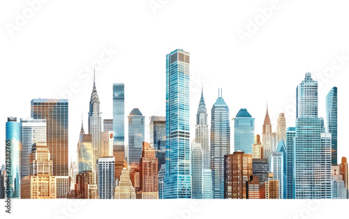 City skyscrapers isolated on Transparent background.
