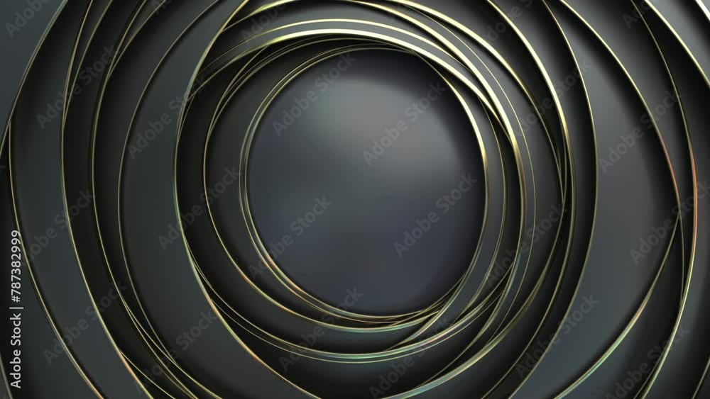 circle geometric luxury gold background, 4k resolution, spin object.