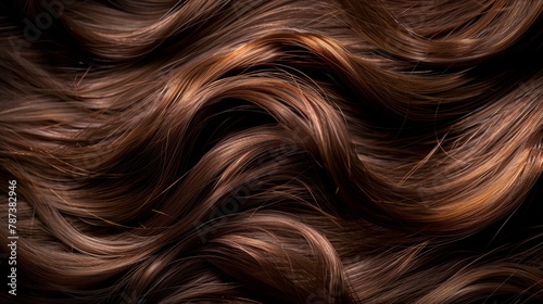 Glossy dark hair background smooth, healthy, and shiny hair as a stunning backdrop