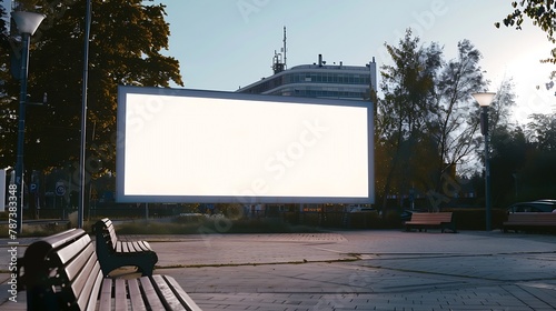 EDigital big large empty blank screen big Billboard TV mockup template for advertisement : Generative AI photo