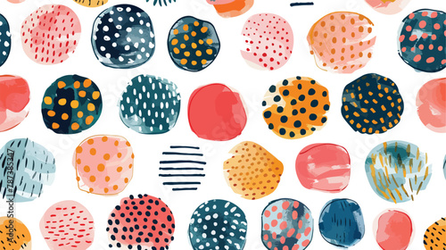 Colorful round Icons. Hand drawn shapes. Contemporary