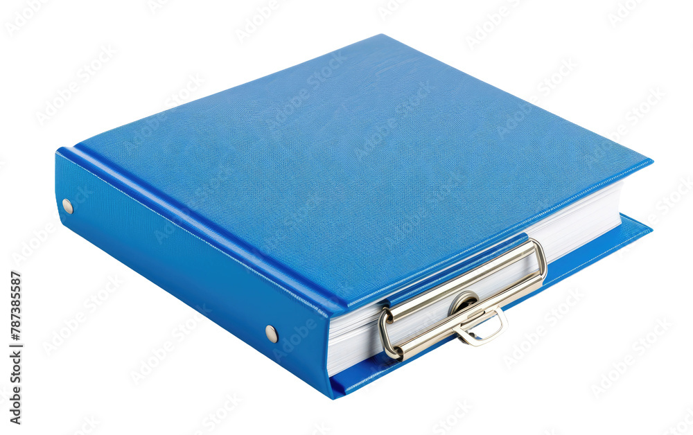 Blue Ring Binder isolated on Transparent background.