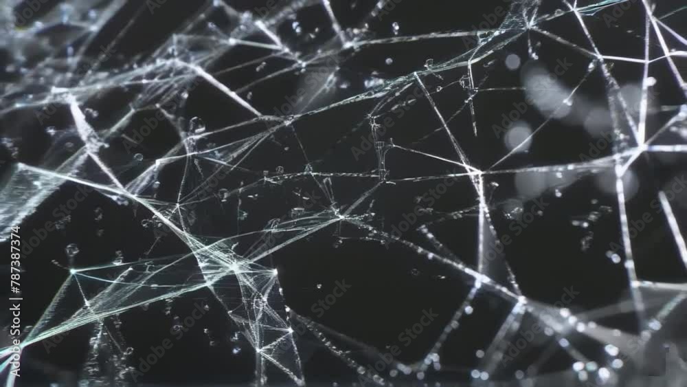 Close-up View of a Dew-covered Spiderweb, Illustrating the Concept of Natural Precision and Delicacy. Close-up View of a Dew-covered Spiderweb, Illustrating the Concept of Natural Precision and Delicacy.