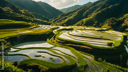 rice terraces in japan plantation photo