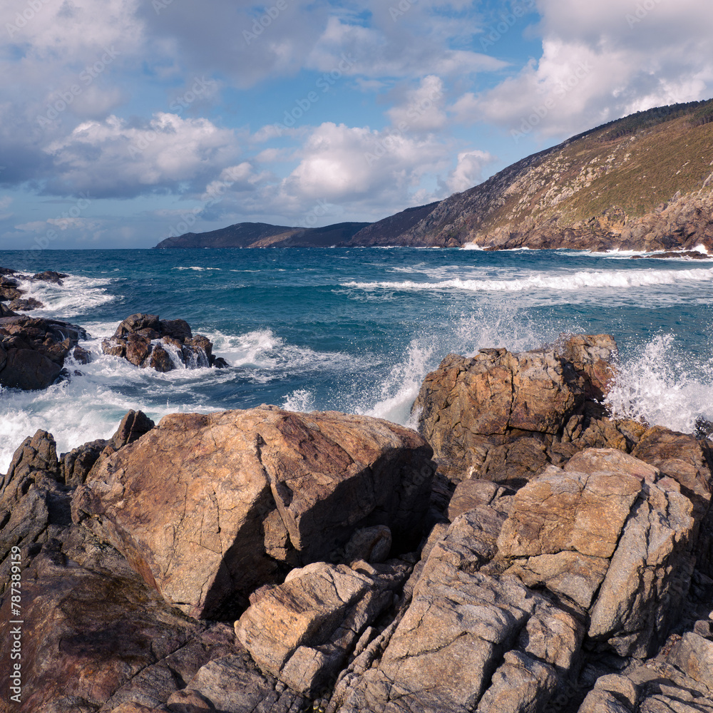 The wild and rugged Coast of Death in Muxia, Galicia, Spain The wild and rugged Coast of Death in Muxia, Galicia, Spain