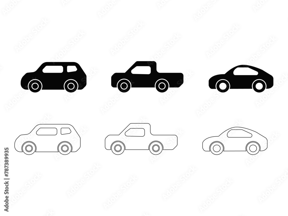 Car icons set vector illustration.